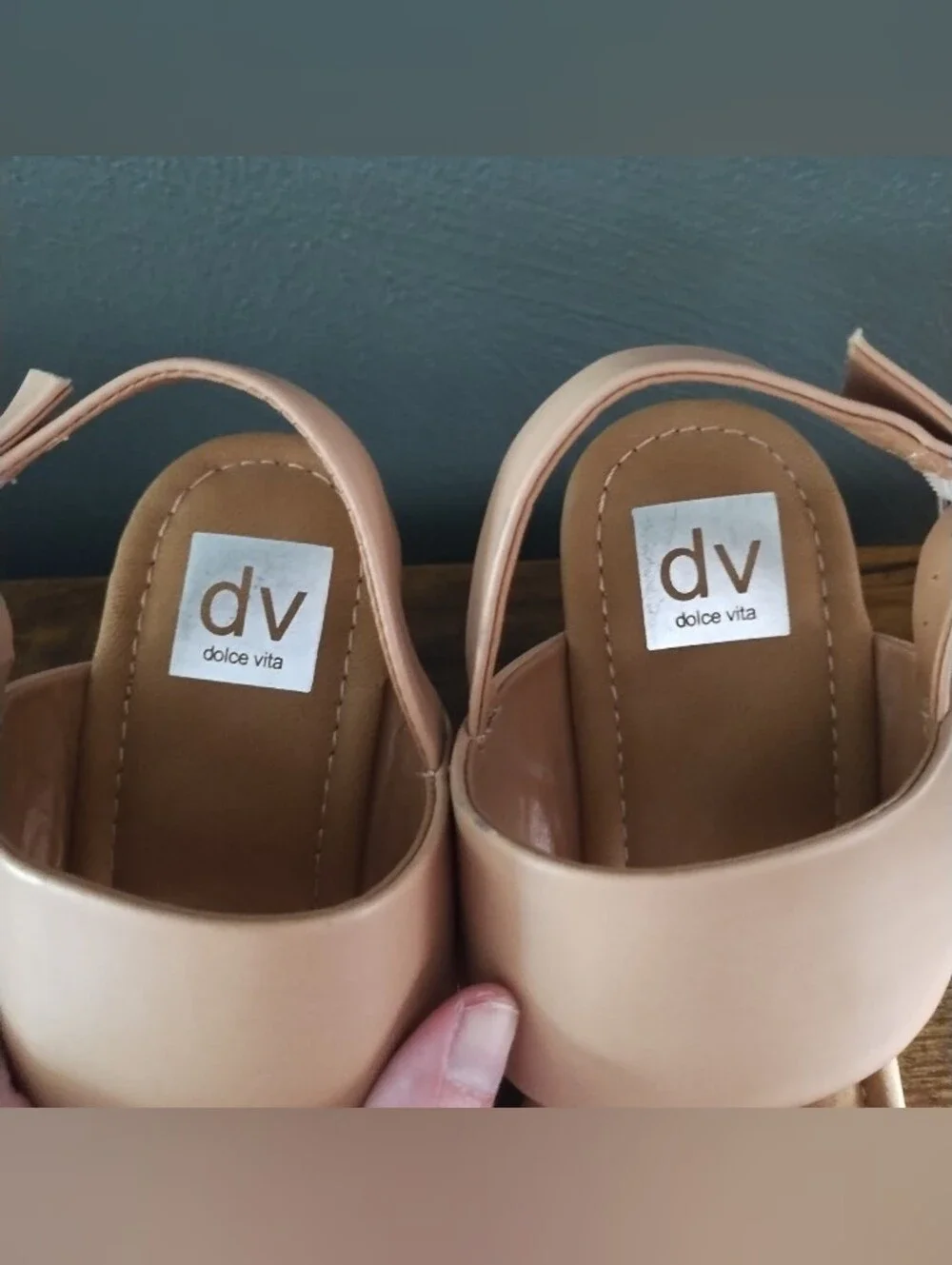 DV Dolce Vita Womens 8.5 Snake Print & Nude Block Heel Platform Oiska Sandals